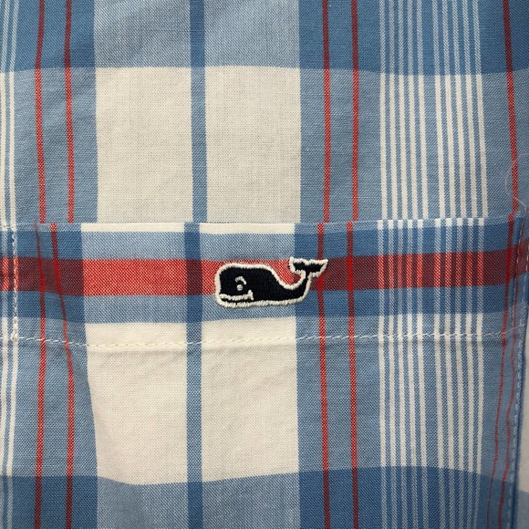 Vineyard Vines Plaid Tucker Shirt Small Blue Button-Down Mens Slim Fit Teal - Picture 3 of 8